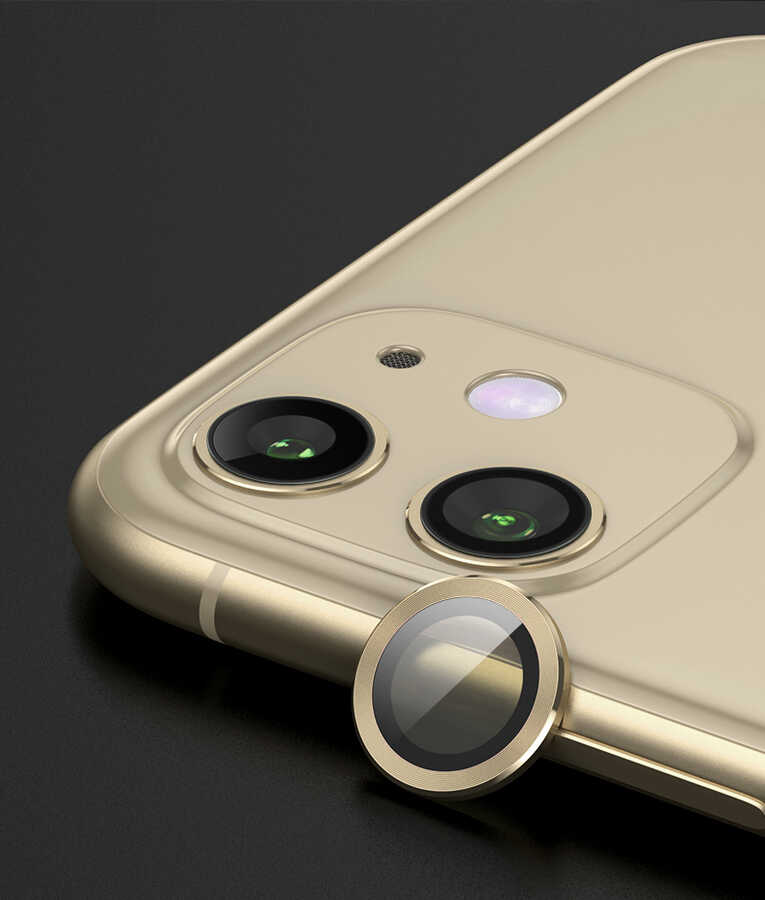 iPhone 11 Uyumlu NXXA CL-07 Kamera Lens Koruyucu-Gold