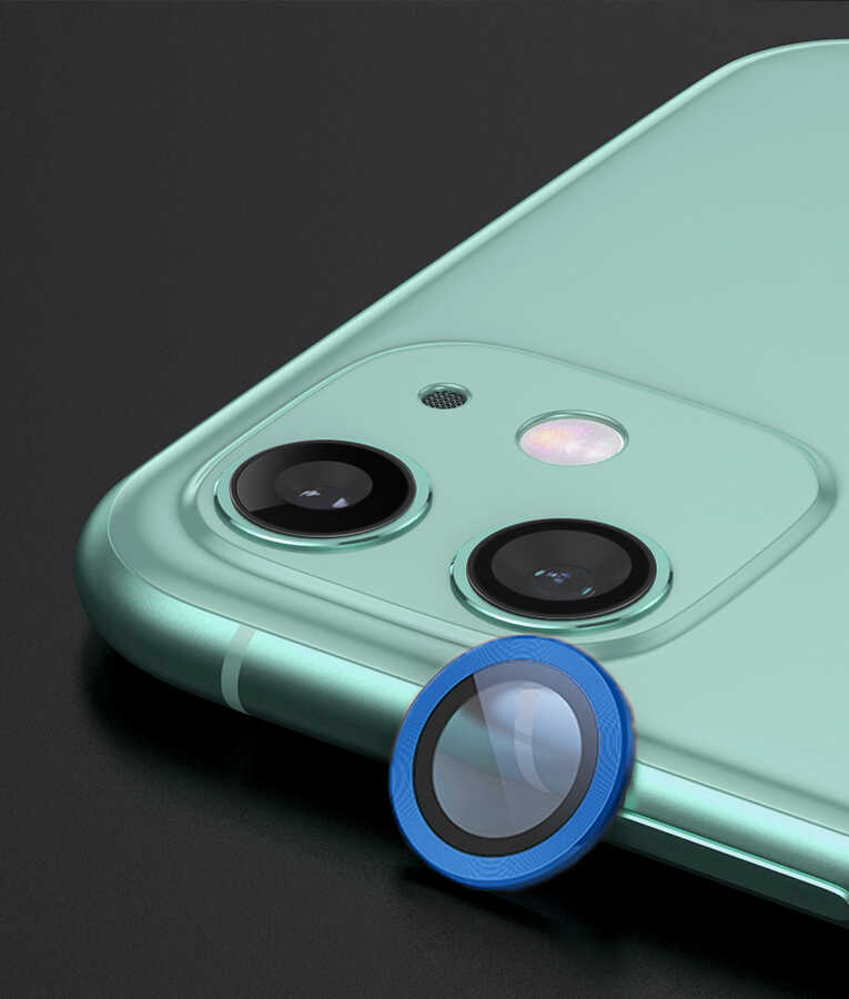 iPhone 11 Uyumlu NXXA CL-07 Kamera Lens Koruyucu-Lacivert