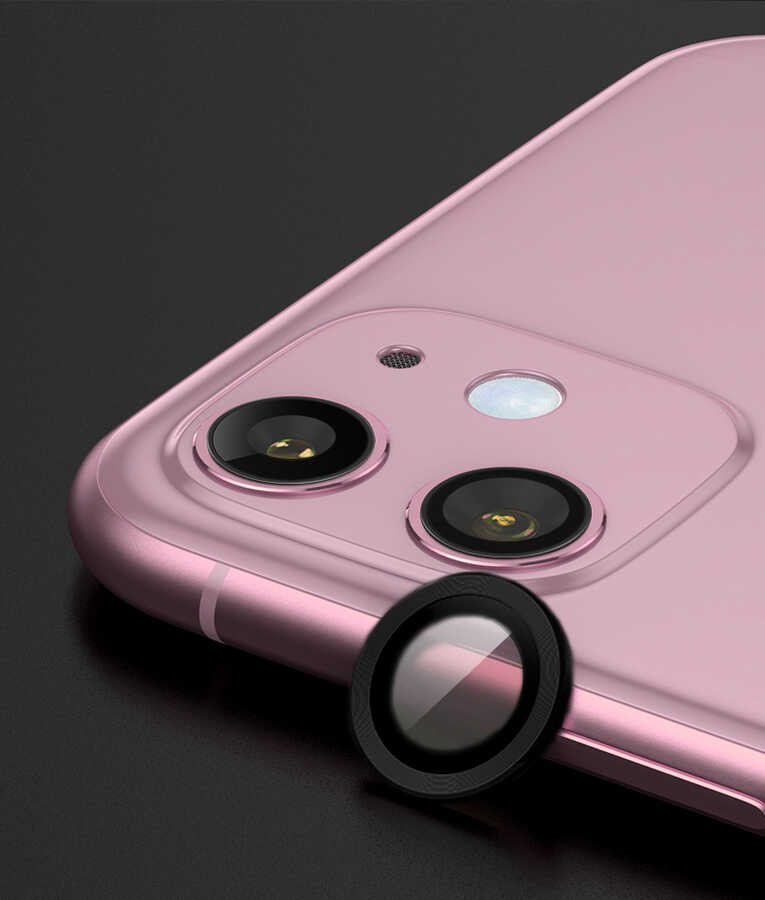 iPhone 11 Uyumlu NXXA CL-07 Kamera Lens Koruyucu-Siyah