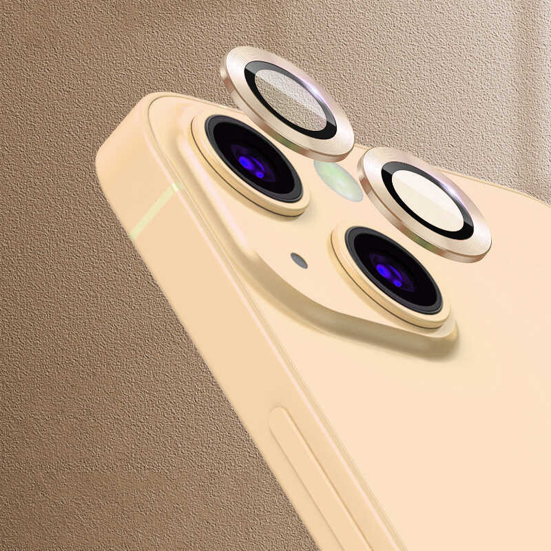 iPhone 13 Mini Uyumlu NXXA CL-07 Kamera Lens Koruyucu-Gold