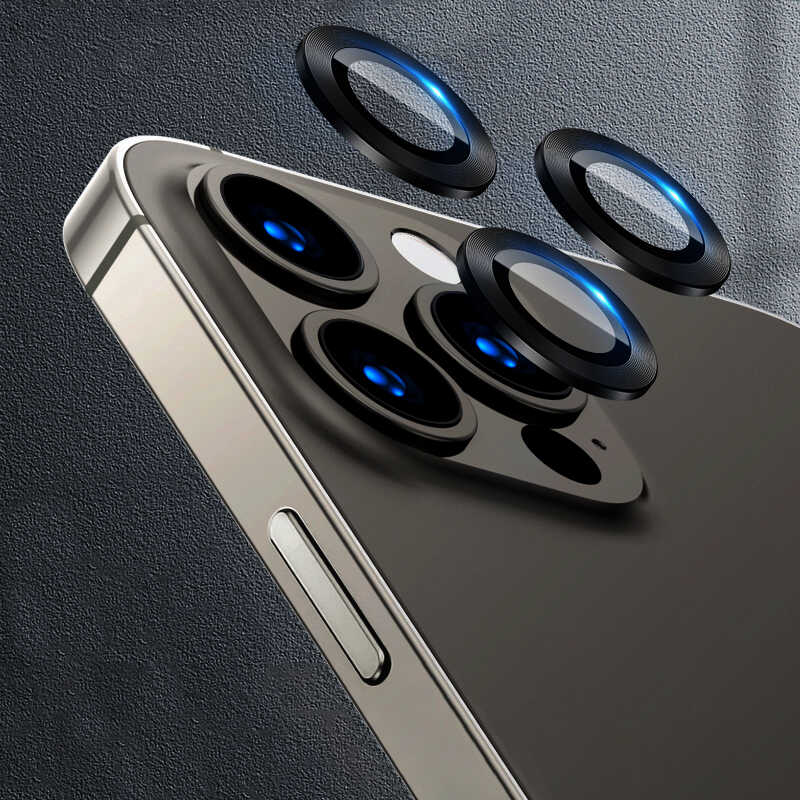 iPhone 13 Pro Uyumlu NXXA CL-07 Kamera Lens Koruyucu-Siyah