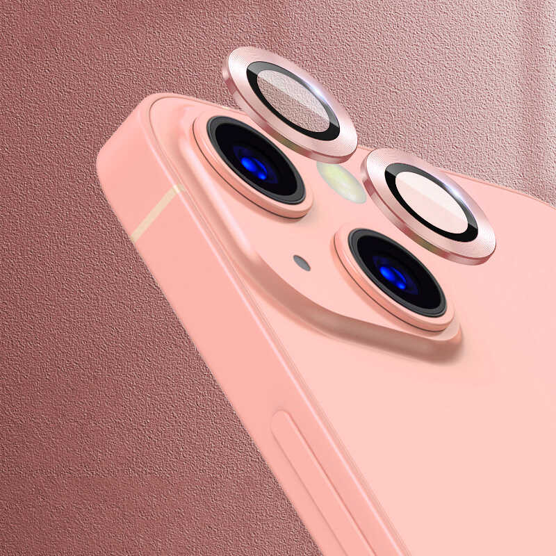 iPhone 13 Uyumlu NXXA CL-07 Kamera Lens Koruyucu-Rose Gold