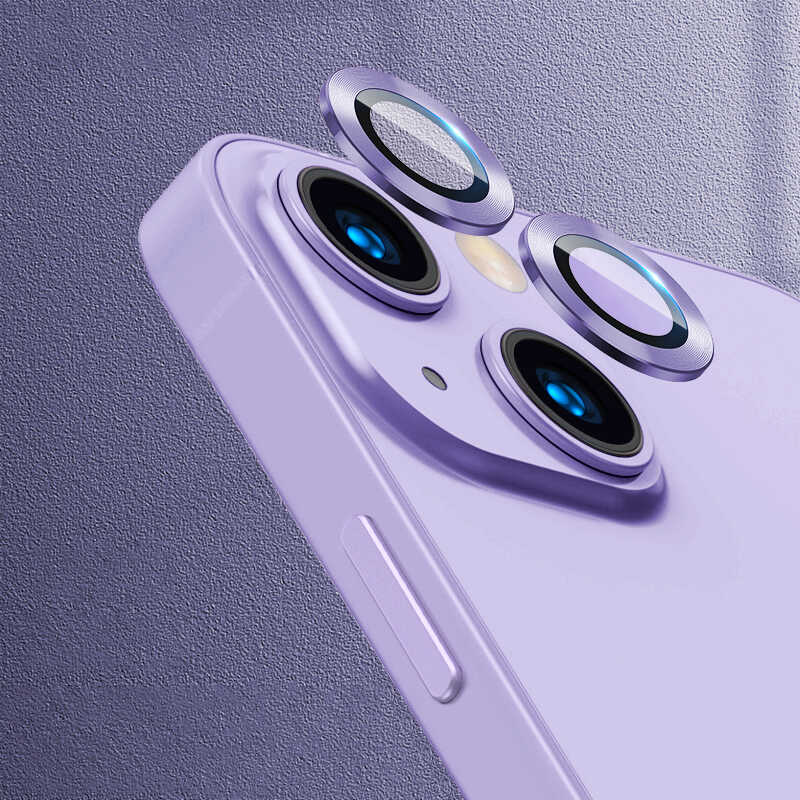iPhone 13 Uyumlu NXXA CL-07 Kamera Lens Koruyucu-Mor