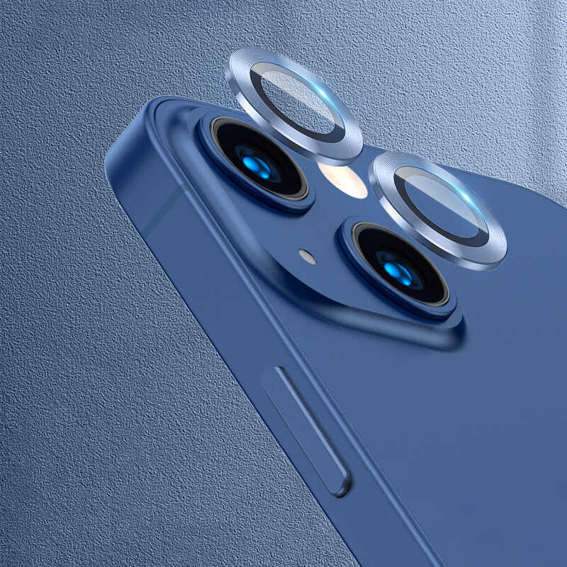 iPhone 13 Uyumlu NXXA CL-07 Kamera Lens Koruyucu-Mavi