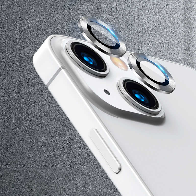 iPhone 13 Uyumlu NXXA CL-07 Kamera Lens Koruyucu-Gümüş
