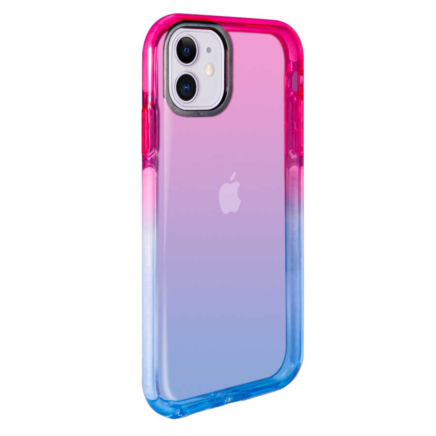 iPhone 11 Uyumlu NXXA Renkli Punto Kapak-Pembe-Mavi