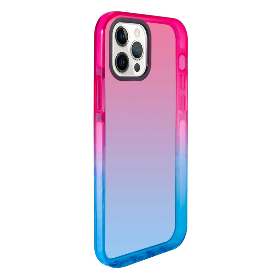 iPhone 12 Pro Kılıf NXXA Renkli Punto Kapak-Pembe-Mavi