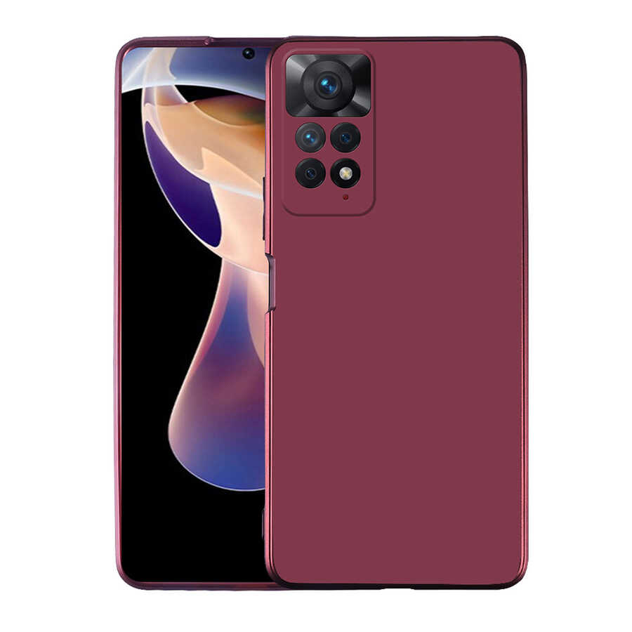 Xiaomi Redmi Note 11 Pro 5G Kılıf NXXA Premier Silikon Kapak-Mürdüm