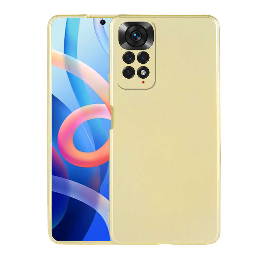 Xiaomi Redmi Note 11S Global Kılıf NXXA Premier Silikon Kapak-Gold