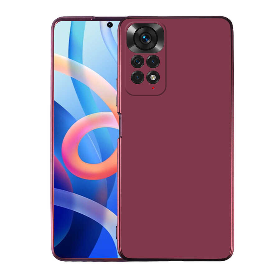 Xiaomi Redmi Note 11S Global Kılıf NXXA Premier Silikon Kapak-Mürdüm