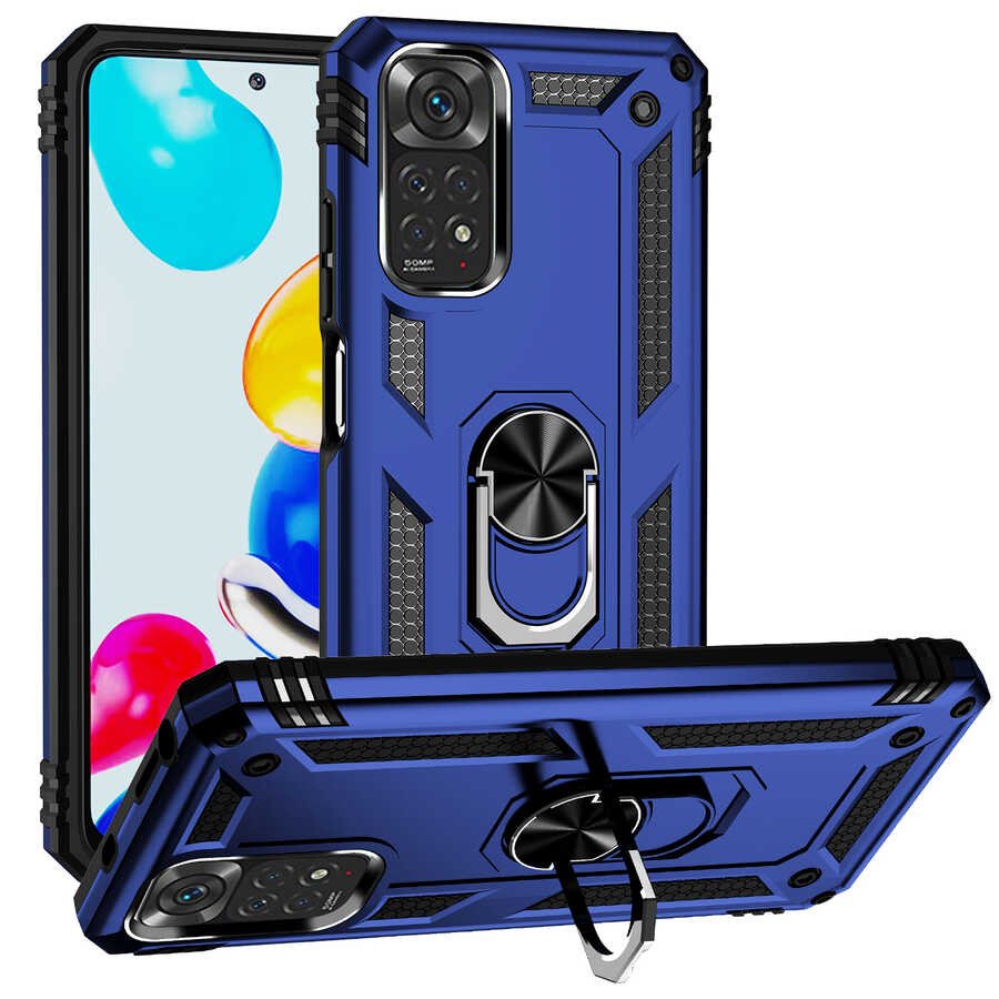 Xiaomi Redmi Note 11 Global Kılıf NXXA Vega Kapak-Mavi