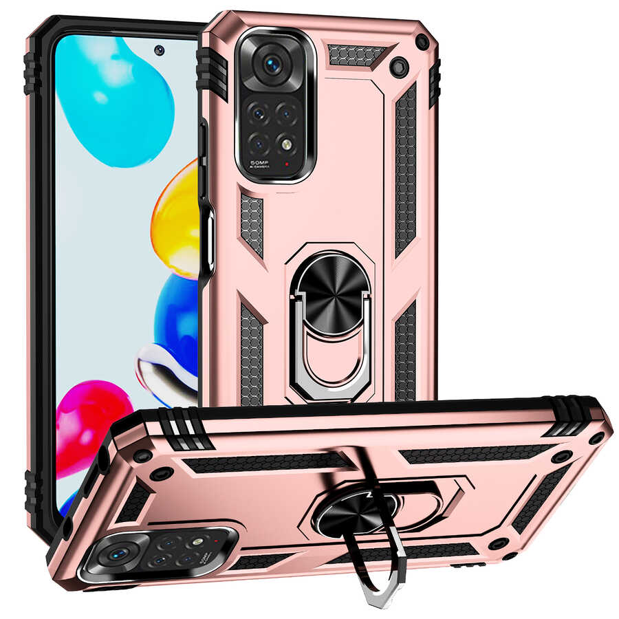 Xiaomi Redmi Note 11 Global Kılıf NXXA Vega Kapak-Rose Gold