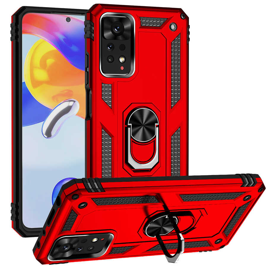 Xiaomi Redmi Note 11 Pro 5G Kılıf NXXA Vega Kapak-Kırmızı