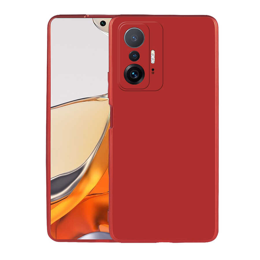 Xiaomi Mi 11T Pro 5G Kılıf NXXA Premier Silikon Kapak-Kırmızı