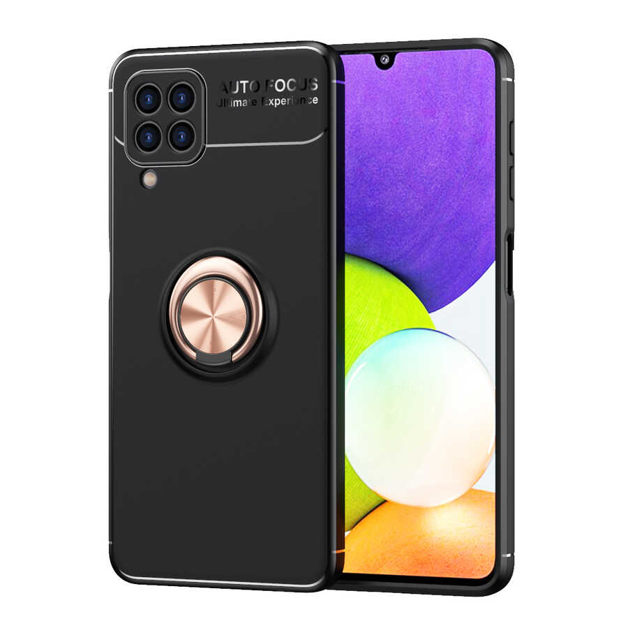 Galaxy A22 4G Kılıf NXXA Ravel Silikon Kapak-Siyah-Rose Gold