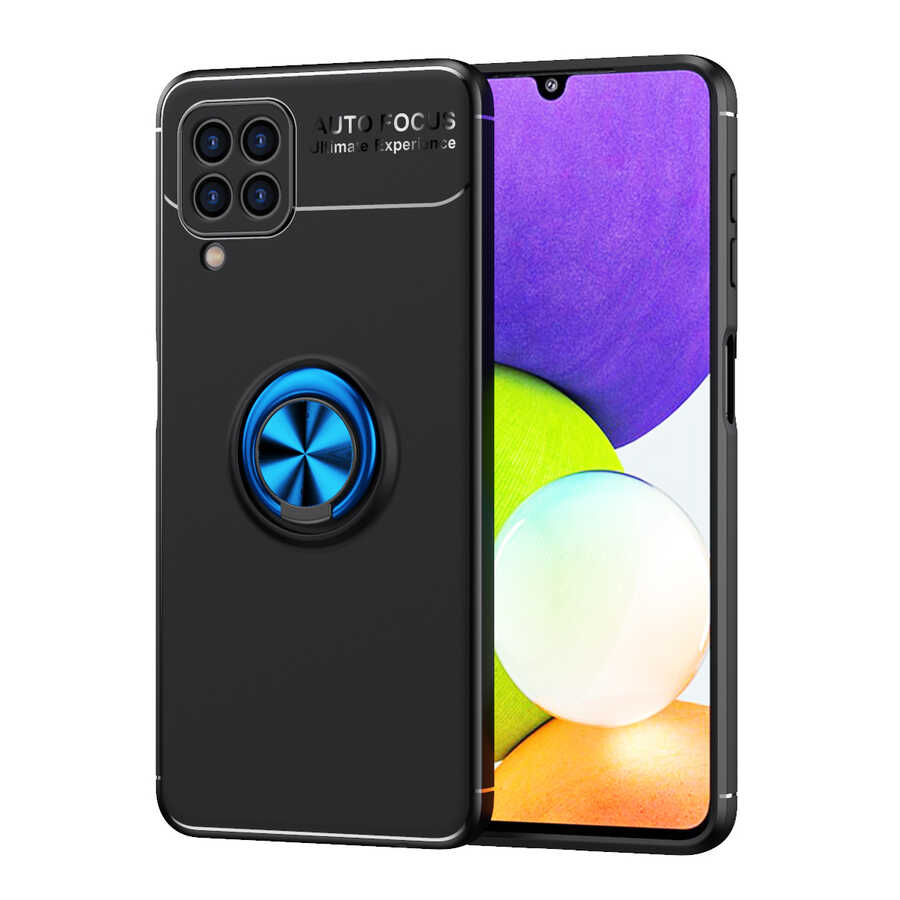 Galaxy M32 Kılıf NXXA Ravel Silikon Kapak-Siyah-Mavi