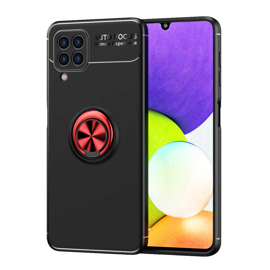 Galaxy M32 Kılıf NXXA Ravel Silikon Kapak-Siyah-Kırmızı