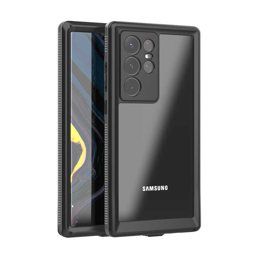 Galaxy S22 Ultra Kılıf 1-1 Su Geçirmez Kılıf-Siyah