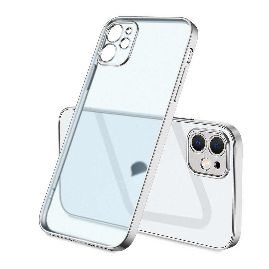 iPhone 11 Kılıf NXXA Mat Gbox Kapak-Gümüş