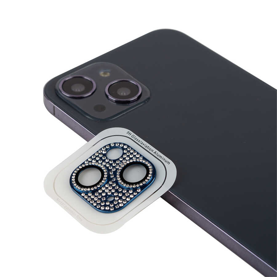 iPhone 13 Mini Uyumlu NXXA CL-08 Kamera Lens Koruyucu-Mavi