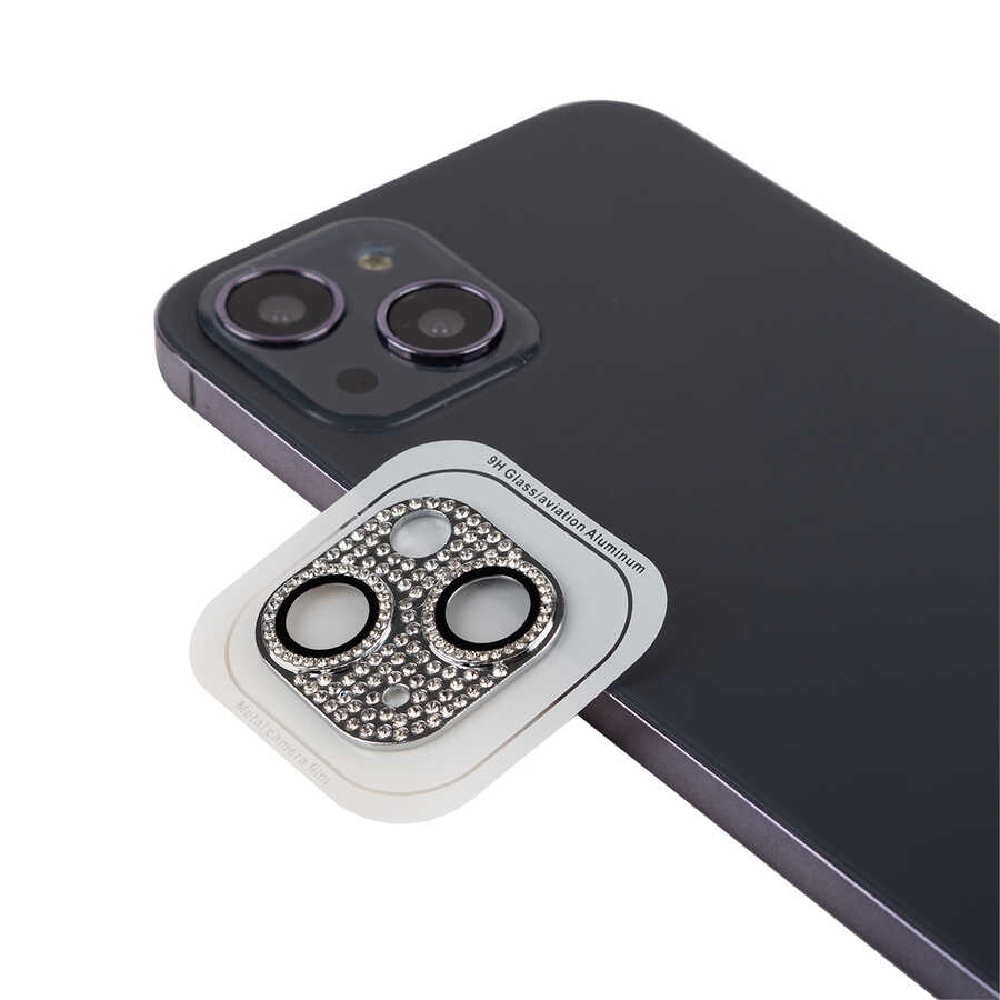 iPhone 13 Mini Uyumlu NXXA CL-08 Kamera Lens Koruyucu-Gümüş