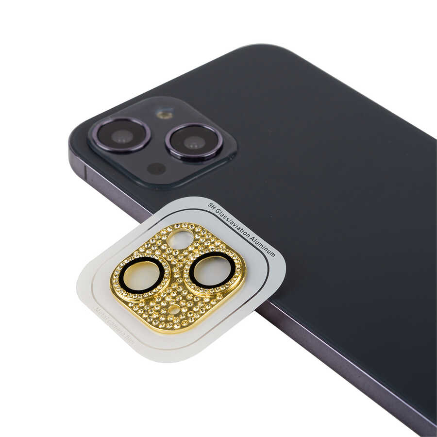 iPhone 13 Mini Uyumlu NXXA CL-08 Kamera Lens Koruyucu-Gold