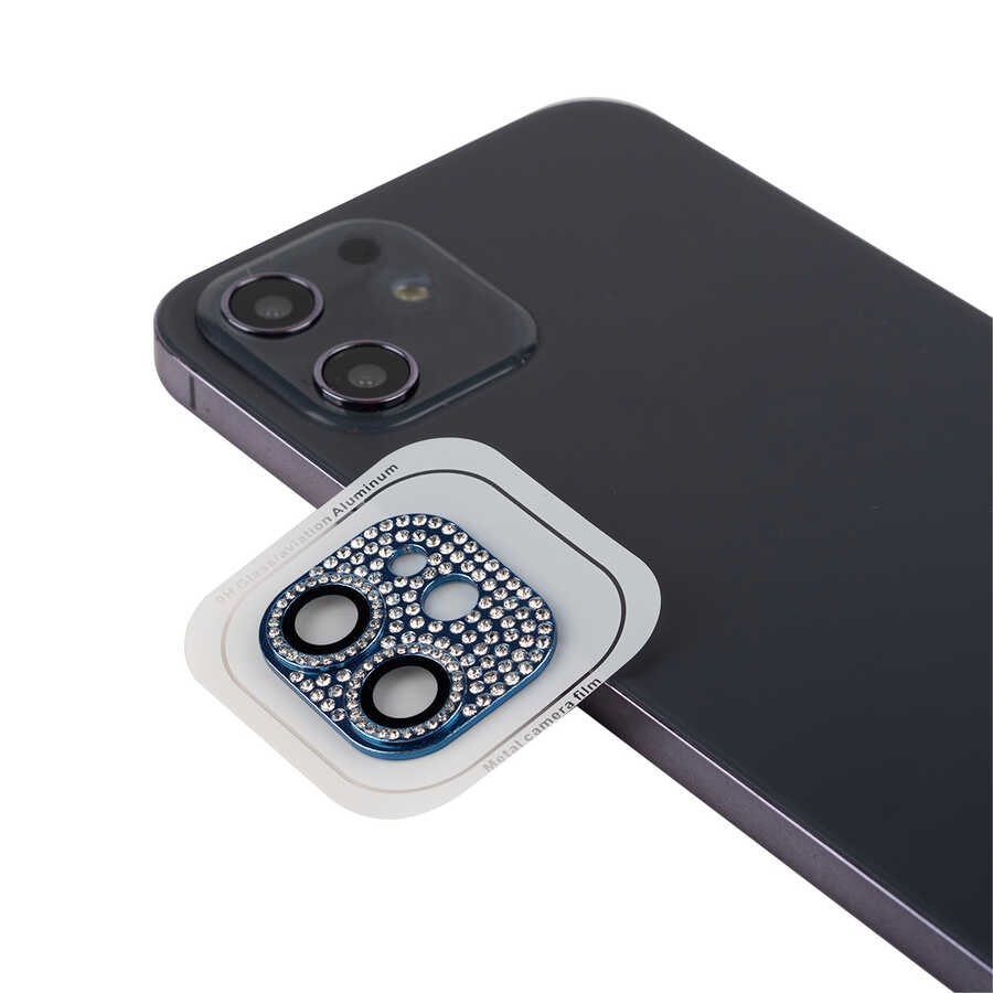iPhone 11 Uyumlu NXXA CL-08 Kamera Lens Koruyucu-Mavi
