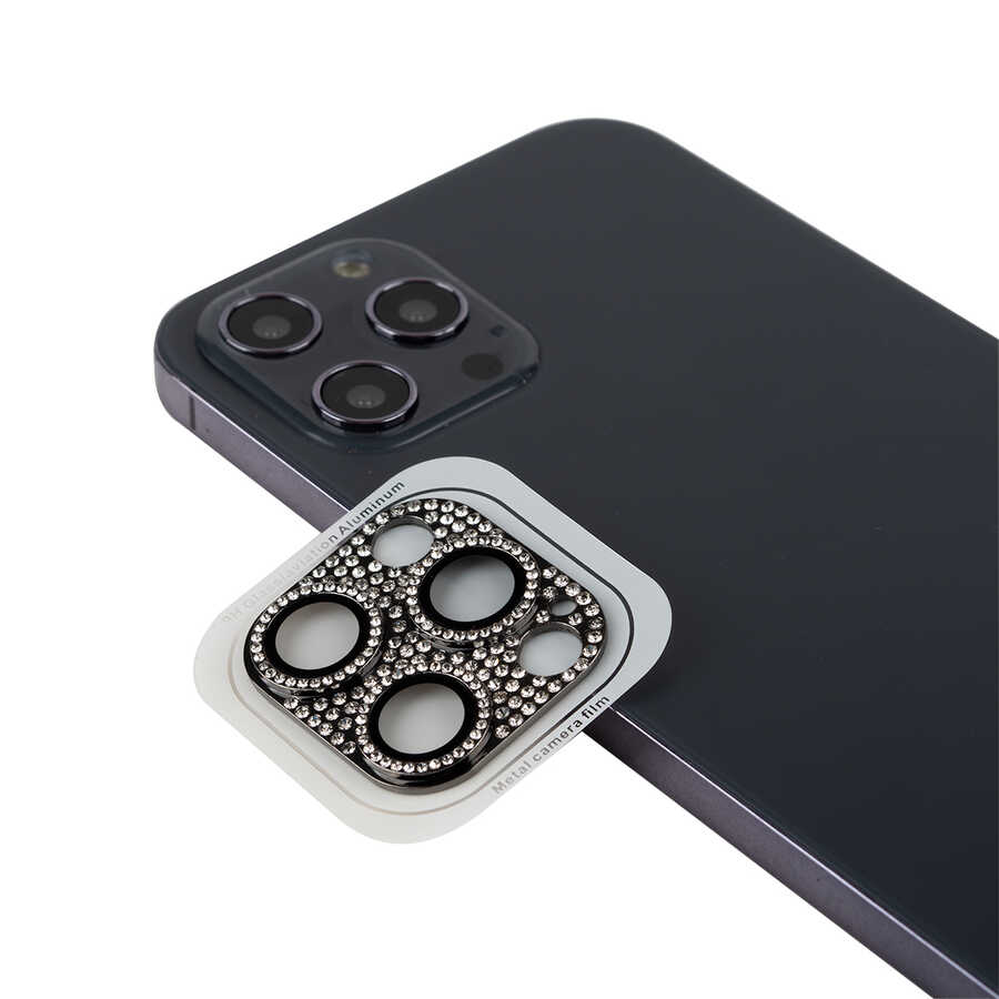 iPhone 12 Pro Max Uyumlu NXXA CL-08 Kamera Lens Koruyucu-Siyah