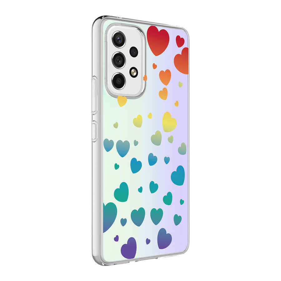 Galaxy A33 5G Kılıf NXXA M-Blue Desenli Kapak-Heart No3