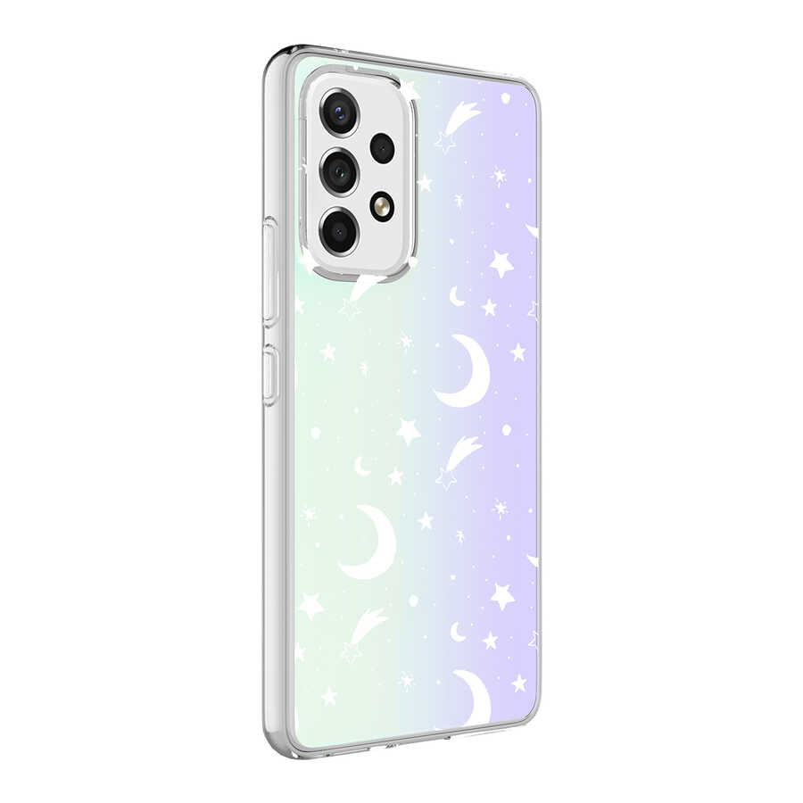 Galaxy A13 4G Kılıf NXXA M-Blue Desenli Kapak-Moon No4