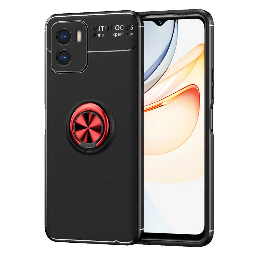 Vivo Y15S Kılıf NXXA Ravel Silikon Kapak-Siyah-Kırmızı