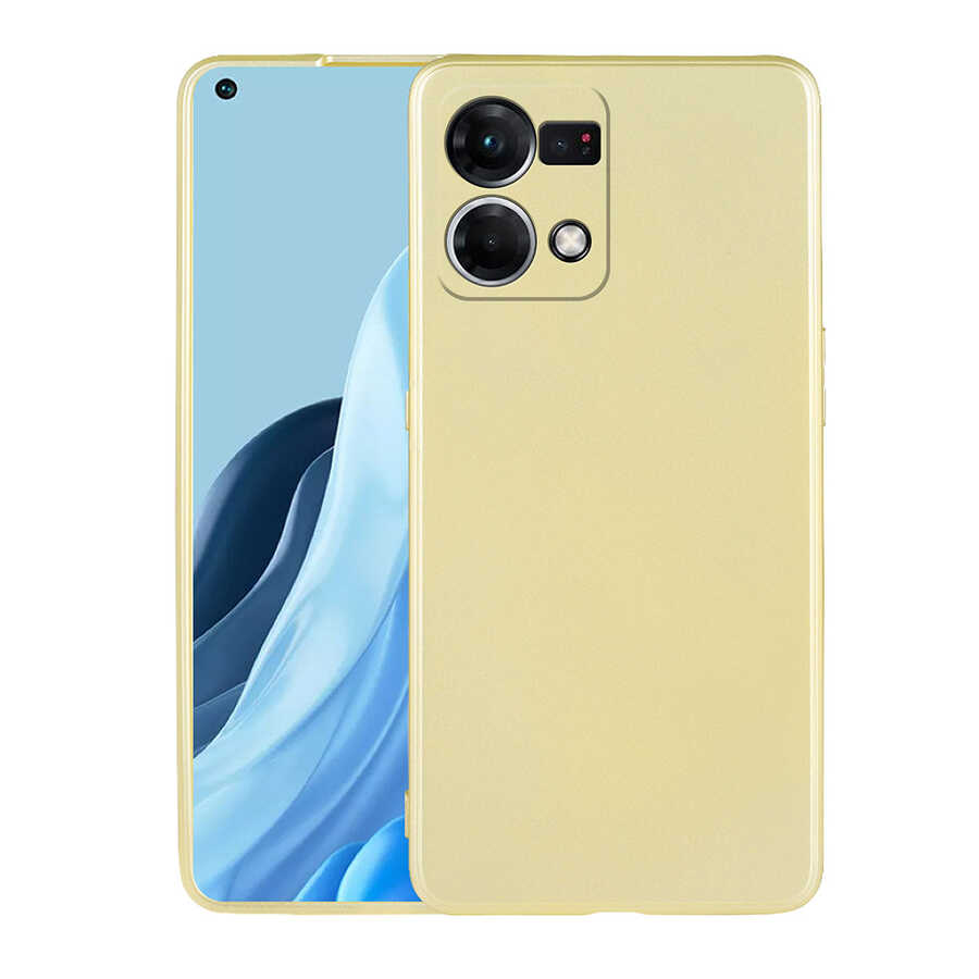 Oppo Reno 7 4G Kılıf NXXA Premier Silikon Kapak-Gold