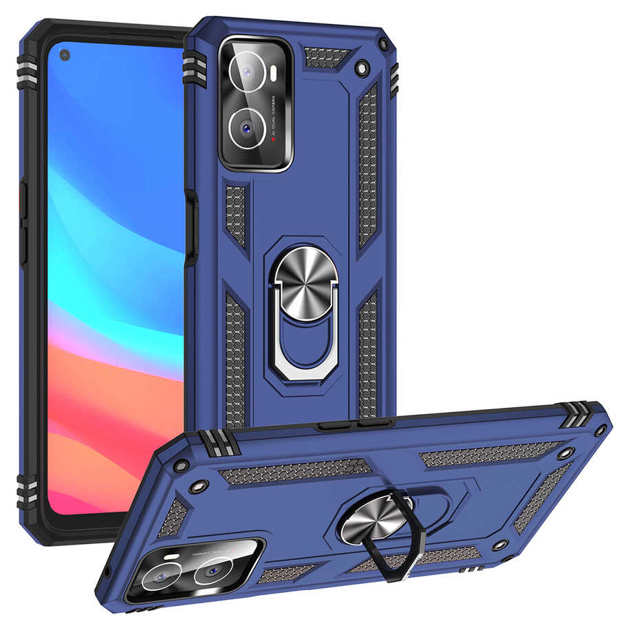 Oppo A76 Kılıf NXXA Vega Kapak-Mavi