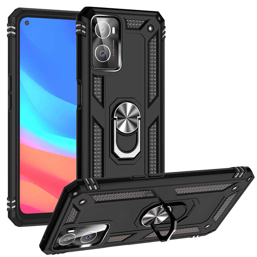 Oppo A96 4G Kılıf NXXA Vega Kapak-Siyah
