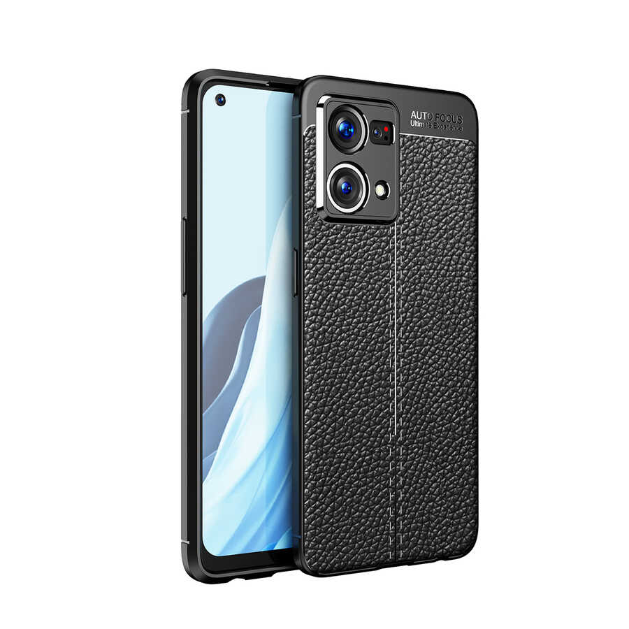 Oppo Reno 7 4G Kılıf NXXA Niss Silikon Kapak-Siyah