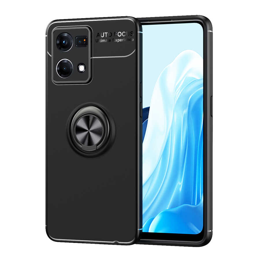 Oppo Reno 7 4G Kılıf NXXA Ravel Silikon Kapak-Siyah