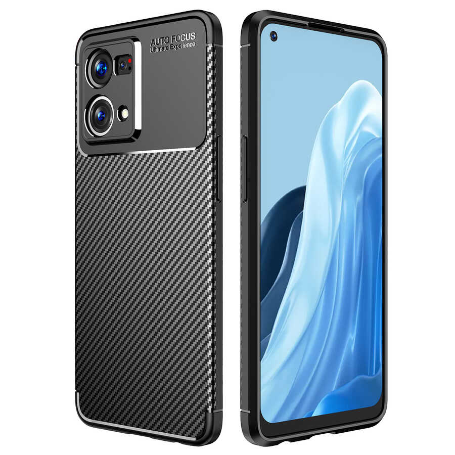 Oppo Reno 7 4G Kılıf NXXA Negro Silikon Kapak-Siyah