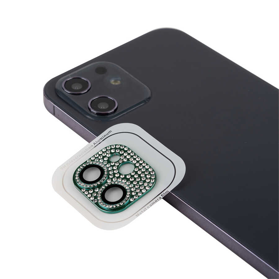 iPhone 11 Uyumlu NXXA CL-08 Kamera Lens Koruyucu-Koyu Yeşil