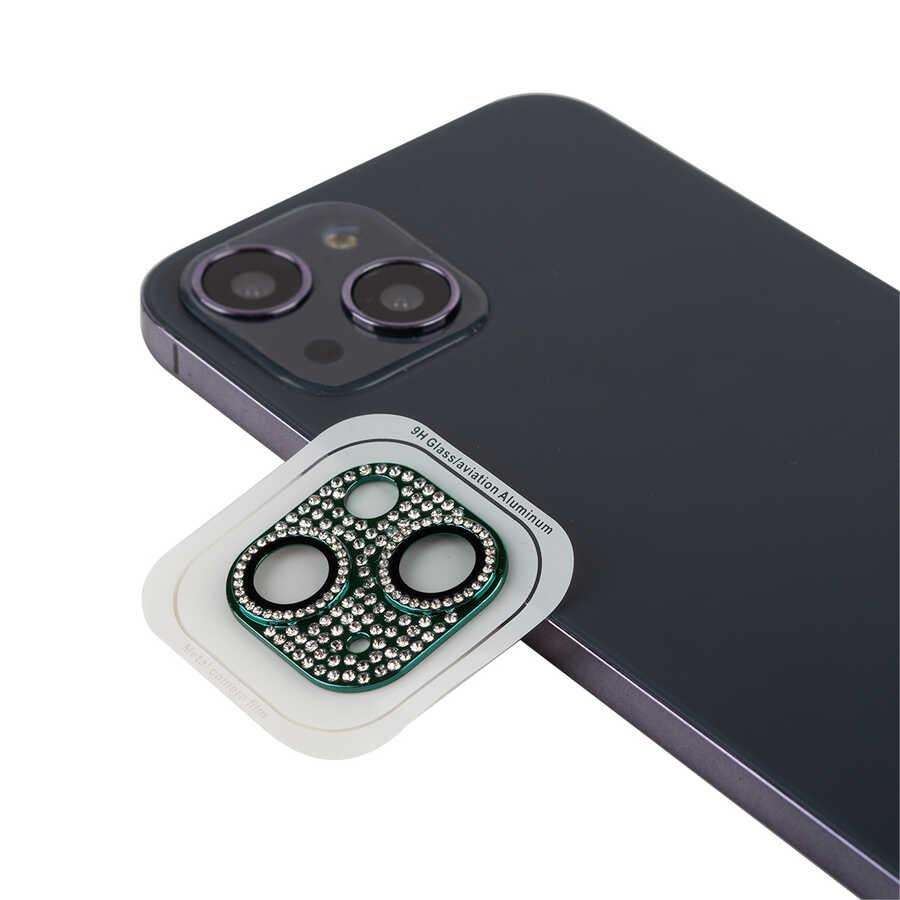 iPhone 13 Mini Uyumlu NXXA CL-08 Kamera Lens Koruyucu-Koyu Yeşil