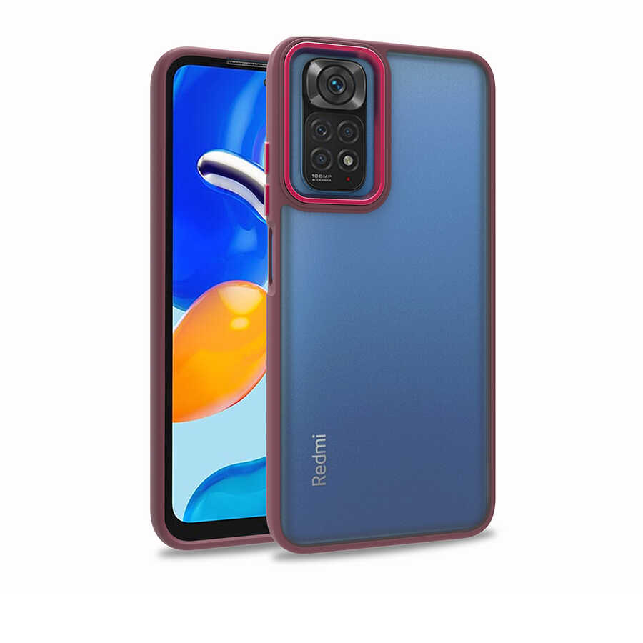 Xiaomi Redmi Note 11 Global Kılıf NXXA Flora Kapak-Kırmızı