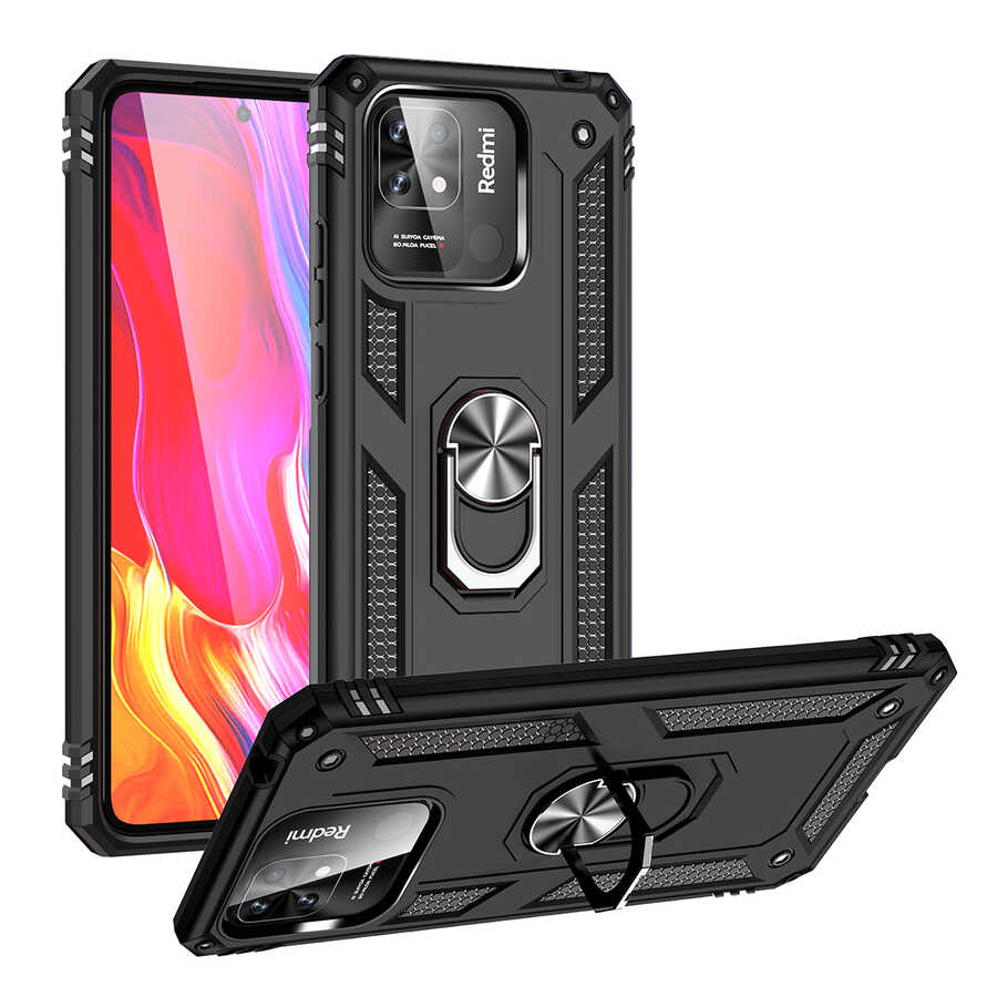Xiaomi Redmi 10C Kılıf NXXA Vega Kapak-Siyah