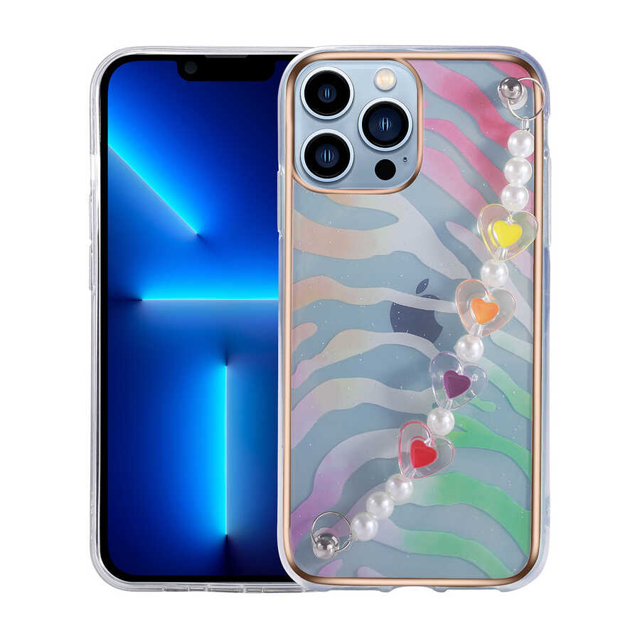 iPhone 13 Pro Uyumlu NXXA Pilla Kapak-Pembe-Yeşil