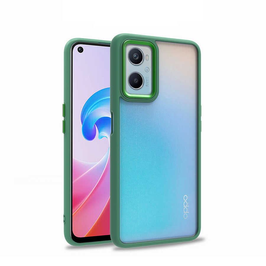 Oppo A96 4G Kılıf NXXA Flora Kapak-Yeşil