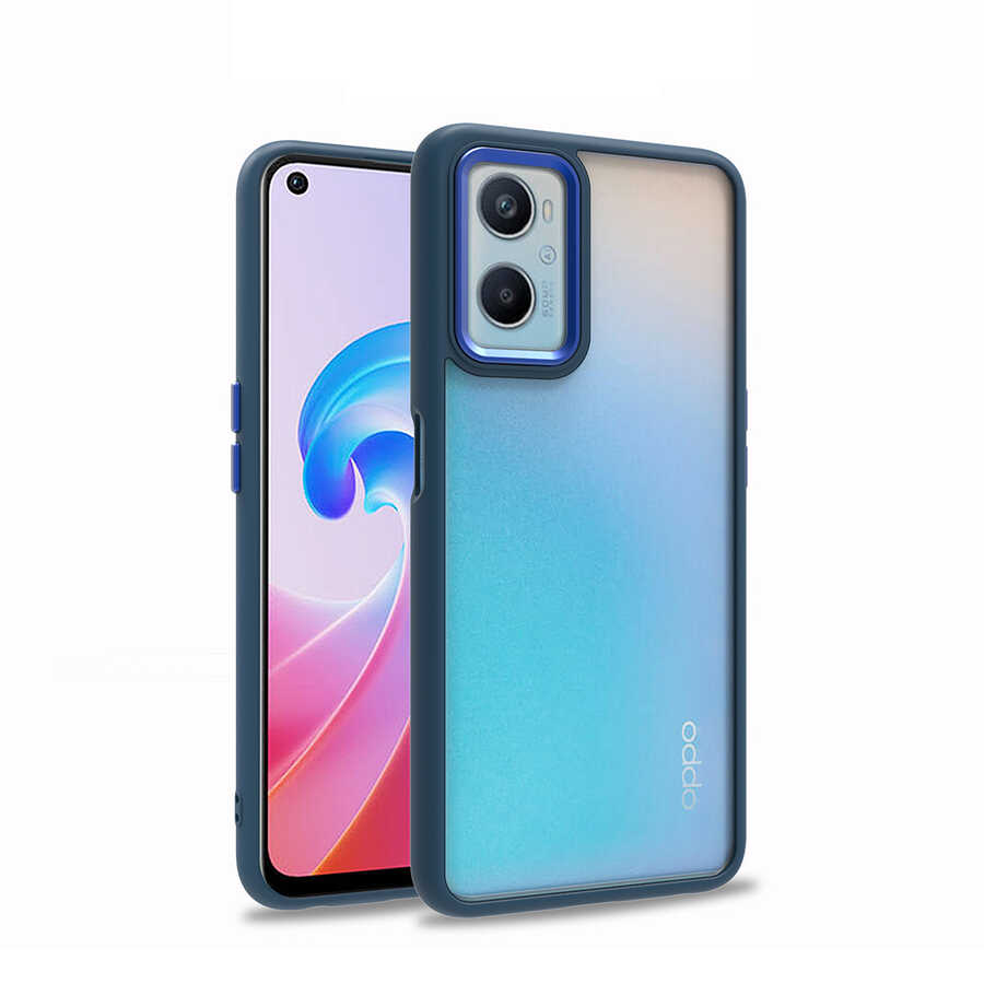 Oppo A76 Kılıf NXXA Flora Kapak-Mavi