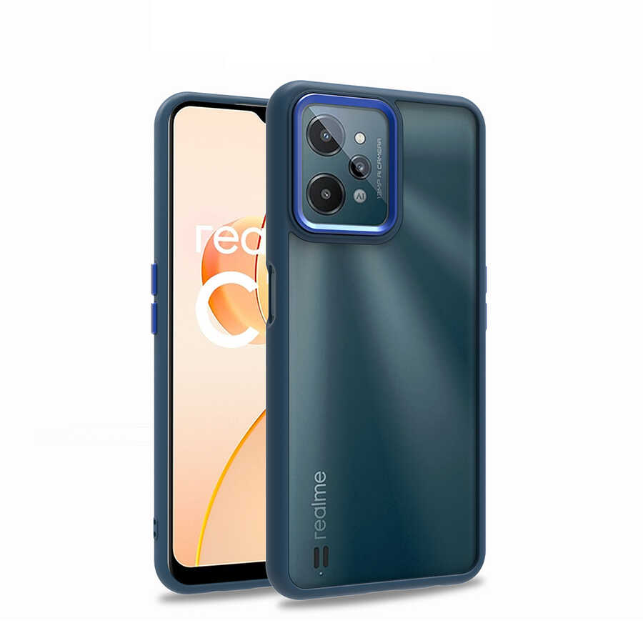 Realme C31 Kılıf NXXA Flora Kapak-Mavi