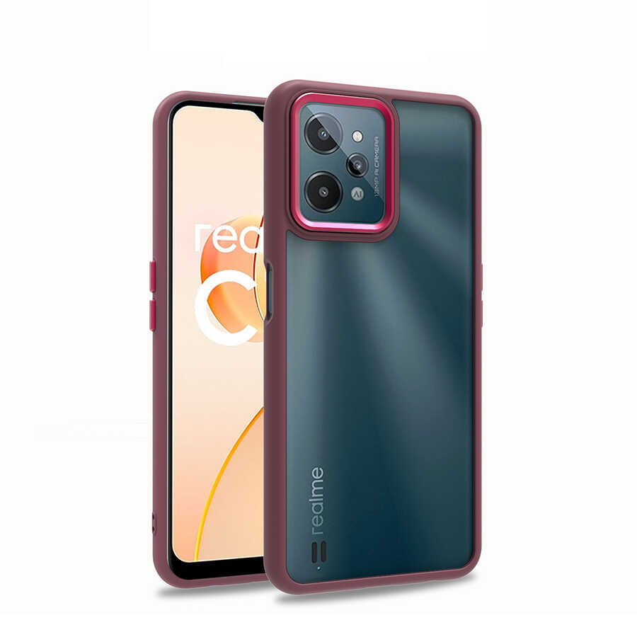 Realme C31 Kılıf NXXA Flora Kapak-Kırmızı