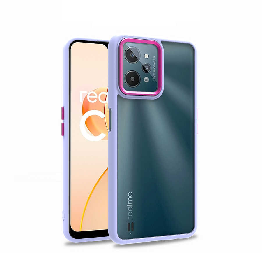 Realme C31 Kılıf NXXA Flora Kapak-Lila