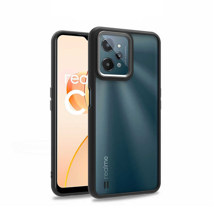 Realme C31 Kılıf NXXA Flora Kapak-Siyah