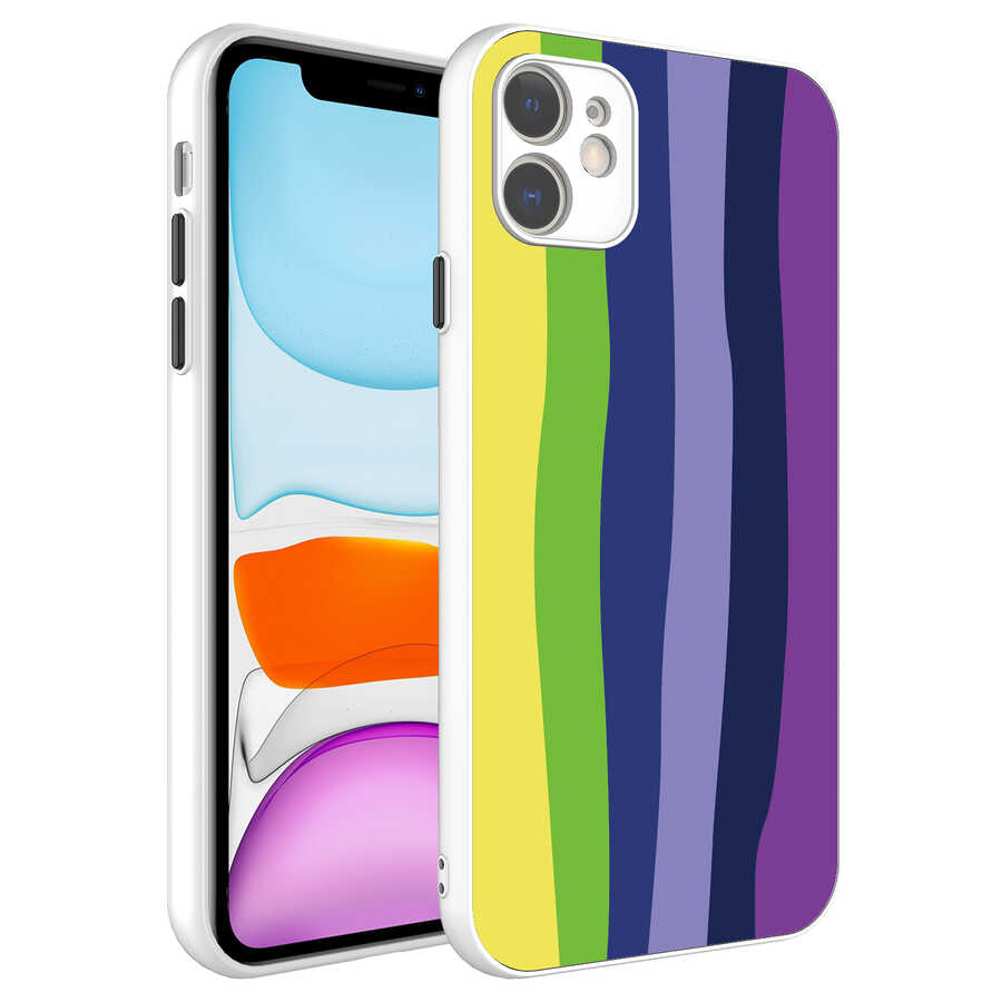 iPhone 11 Kılıf Kamera Korumalı Renkli Temperli NXXA X-Cam Kapak-NO3
