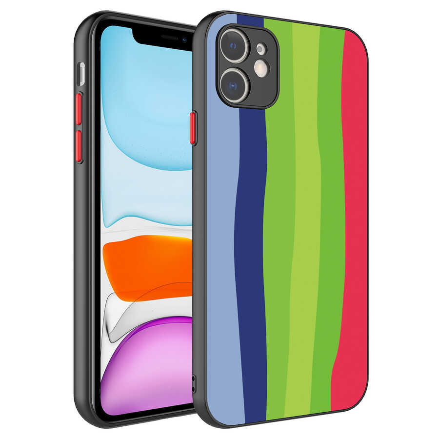iPhone 11 Uyumlu Kamera Korumalı Renkli Temperli NXXA X-Cam Kapak-NO4